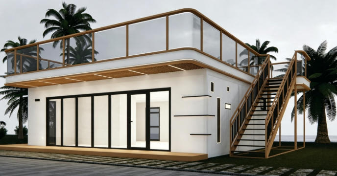 30 feet flat‑roof expandable folding house